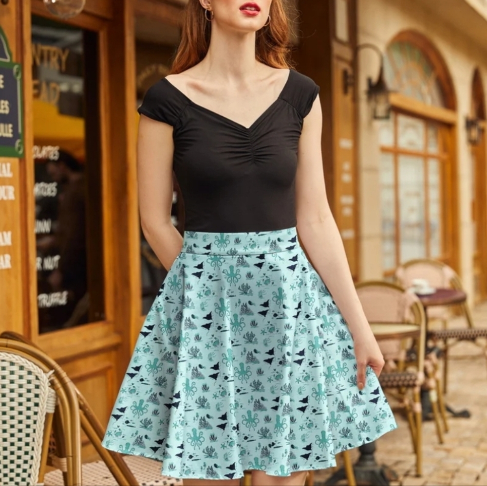 NWT Retrolicious Nautical Print Retro Skater Skirt Sz 3X - Picture 6 of 6